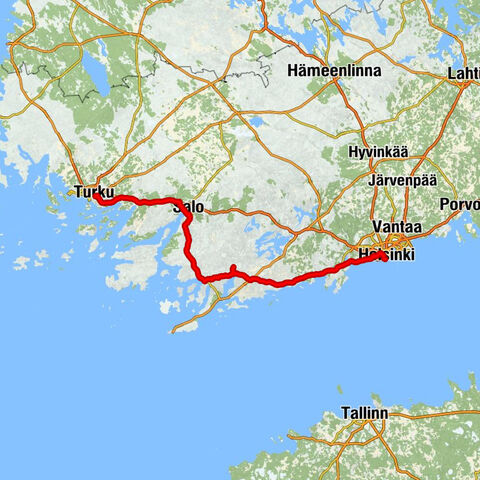 Helsinki - Kirkkonummi - Degerby - Turku