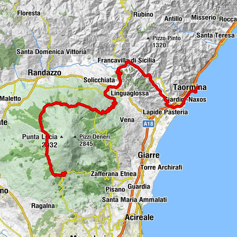 Adrano - Monte Santa Maria - Monte Fallacca - Mazzarò