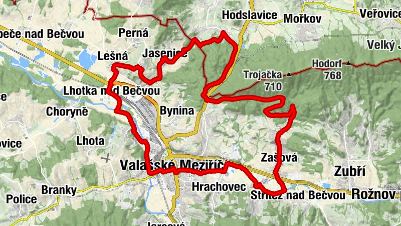 Jasenický Šenk - Vlčí vrch - U Václava - Lapidárium Trojice Valašské Meziříčí