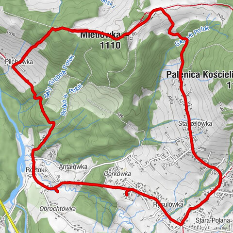 Gorkówka-Roztoki-Plazovka-Mietlowka-Staszelówka-Koscielszko round trip