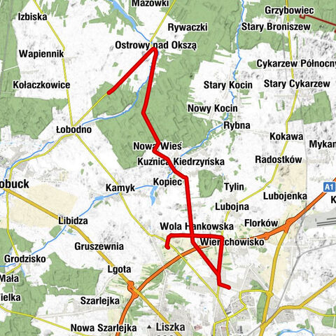powiat częstochowski - Antoniów - Wola Hankowska - Czarny Las