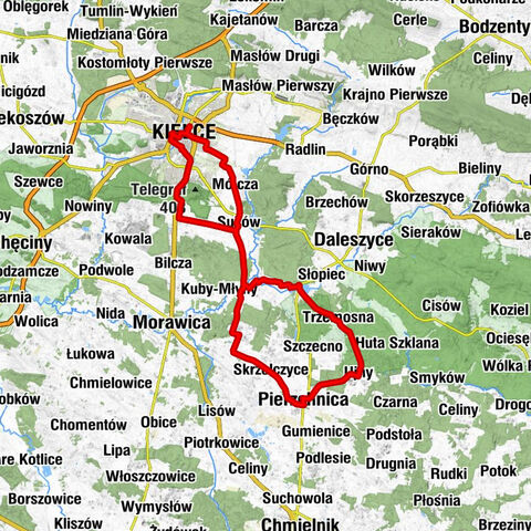 Kielce Główne - kaplica świętego Antoniego - Wzgórze Pigwy - Kościół pw. Świętego Wojciecha w Kielcach
