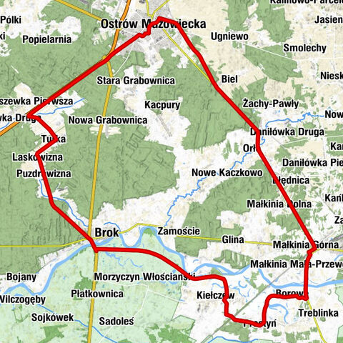 Ostrów Mazowiecka - Wojtówka - Niegowiec - Brok