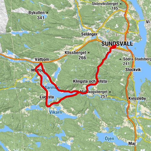 Sundsvall Västra - Sundsvall - Vintertjärn - Hästhagen