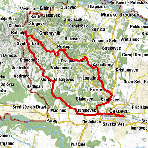 Čakovec - Mađerkin Breg - Slamek - Cimermanov breg