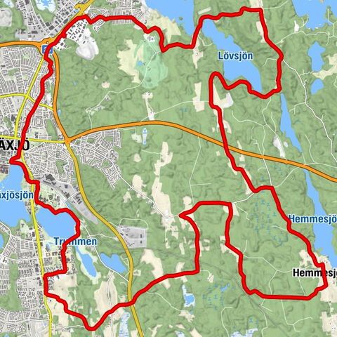 Växjö - Lilla Fylleryd - Hemmesjö gamla kyrka - Norremark