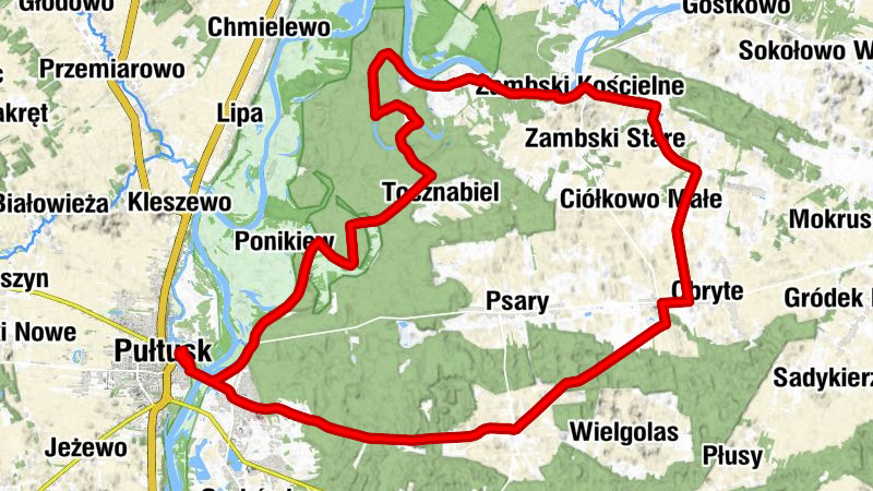 Wyspa - Pułtusk - Zambski Kościelne - Ciólkowo-Kępa