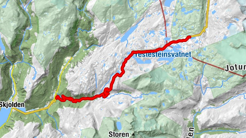 Sognefjellshytta - Oscarshaug - Simogalden - Kvernolane