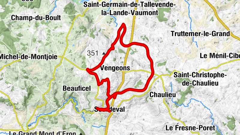 Saint-Germain-de-Tallevende-la-Lande-Vaumont - Le Rocher Barbot - Le Petit Bourg - Vengeons