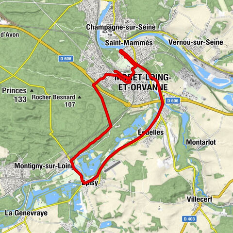 Gare de Moret-Veneux-les-Sablons - Chez Noulek - Auberge de l'Écluse - Moret-sur-Loing - Veneux-les-Sablons