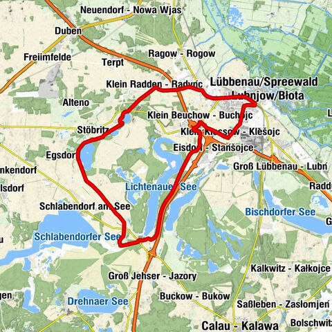 Lübbenau (Spreewald) / Lubnjow (Błota) - Zur Grünen Linde - Dorfkirche - Lübbenau/Spreewald - Lubnjow/Błota