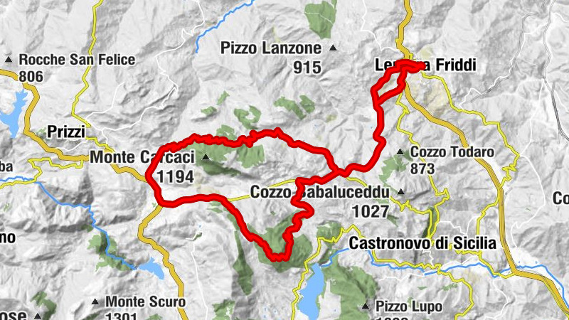 Chiesa di Maria Santissima della Neve - Cocca Filici - Portella San Francesco - Rifugio forestale Colobria-Carcaci