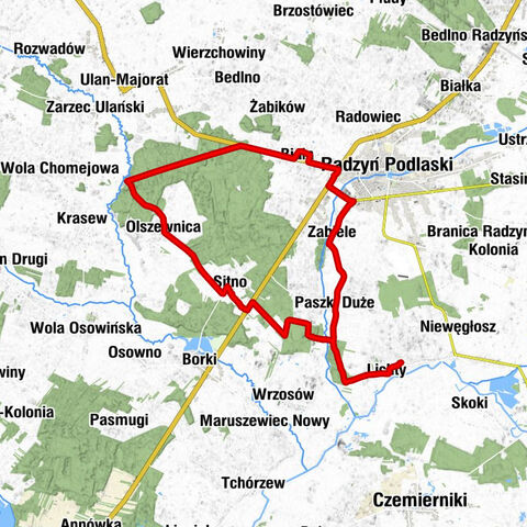 Lichty - Sitno - Olszewnica - Radzyń Podlaski