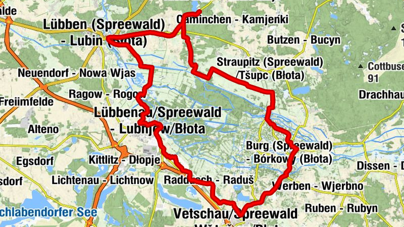 Briesensee - Brjazyna nad jazorom - Schlossberg - Evangelische Kirche - Sankt-Nikolai-Kirche
