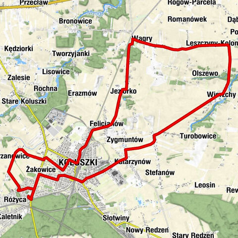 Różyca - Kaplica pw. Najświętszego Serca Pana Jezusa - Kościół Niepokalanego Poczęcia Najświętszej Maryi Panny - Plac Zabaw Żakowice