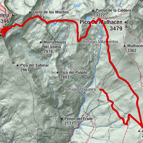 Refugio Poqueira - Puntal de Loma Púa - Collado del Veleta - Refugio-Vivac de la Carihuela