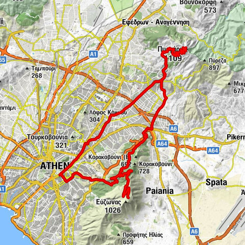 Αθήνα - Παρεκκλήσιον Τριών Ιεραρχών - Μονή Αγίου Ιωάννου Κυνηγού - Πυργάρι