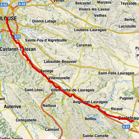 Matabiau - Toulouse - Seuil de Naurouze - Partage des Eaux - Castelnaudary