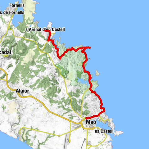 Maó - sa Mesquida - Don Carlos - s'Arenal d'en Castell