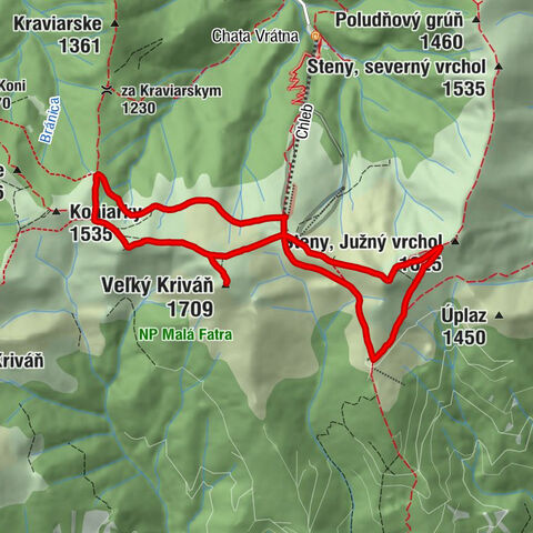Turany - Veľký Kriváň - Chleb - Snilovské sedlo