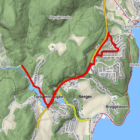 Bergeråsen - Dyrdal - Torbjørnhaugen - Berger