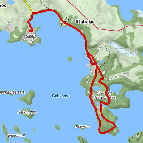 Užutrakis - Fransua Terasa - Vaizdas į Galvės ežerą iš Užutrakio dvaro