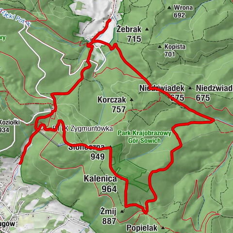 Jugów - Kalenica - Słoneczna - Nagóra