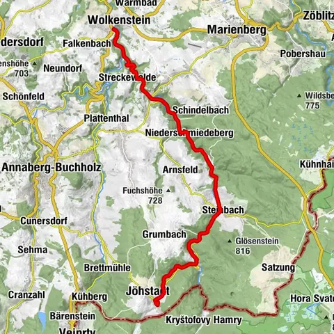 Preßnitz valley cycle path - racing the railroad