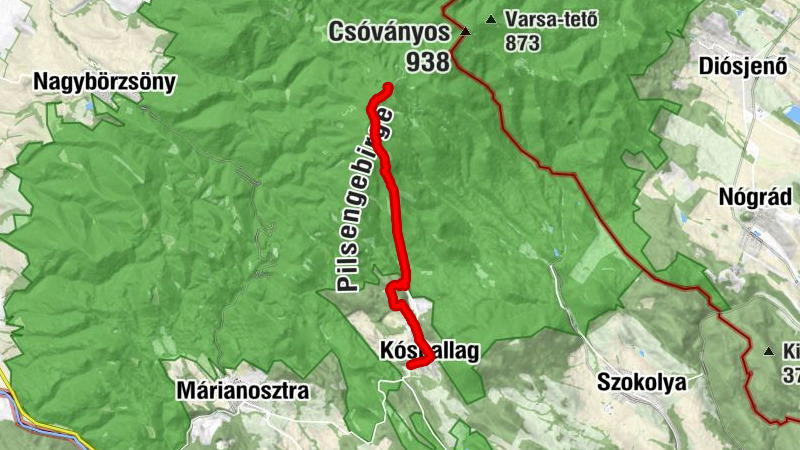 OKT-086, 087 Kóspallag - Nagy-Hideghegy 9,5 km