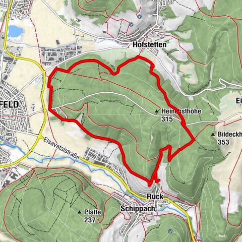 Elsenfeld district Rück: Across the vineyards past the Red Cross to Hofstetten, return over the Hochberg to the parking lot
