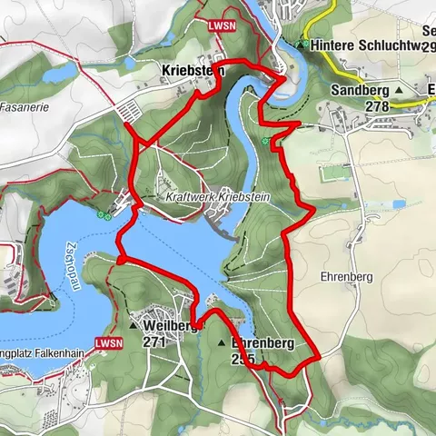 Talsperrenrundweg Kriebstein mit Fährüberfahrt