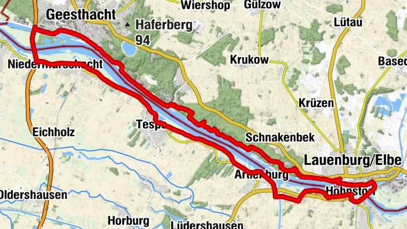 Elbe-Radtour Hohes Elbufer