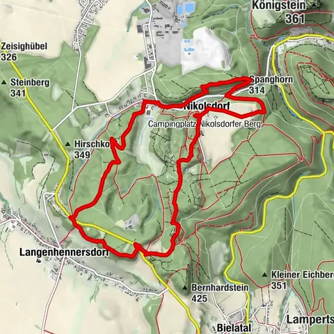Leupoldishain Nikolsdorfer Wände: Napoleonstein - Felsenlabyrinth - Spanghorn