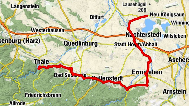 Europaradweg R1 - Etappe: Thale - Seeland