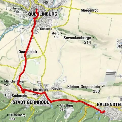 Rad-Reise im Harzvorland | 5. Etappe: Quedlinburg - Ballenstedt und zurück