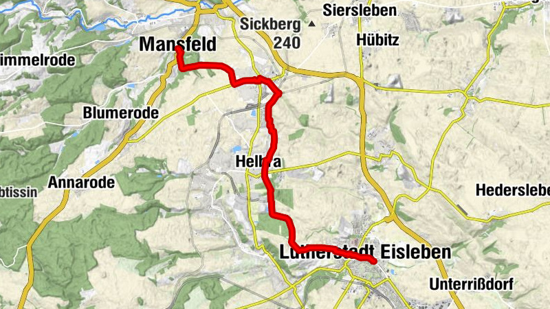 Lutherweg Mansfeld - Lutherstadt Eisleben