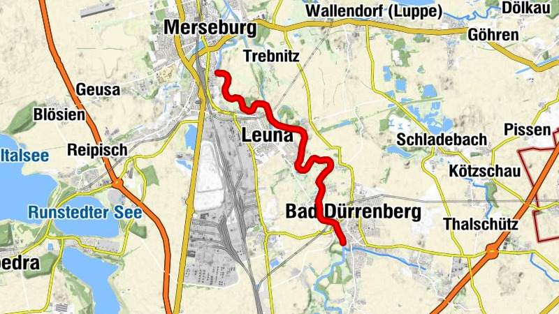 Saale - Etappe 13 am Blauen Band - Von Bad Dürrenberg nach Merseburg