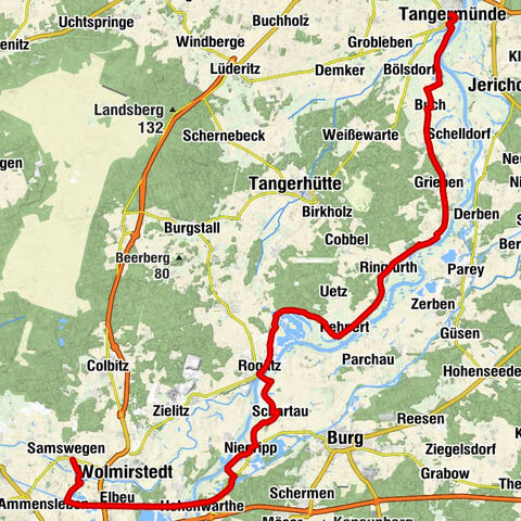 Planung Radtour Tangermünde - Samswegen