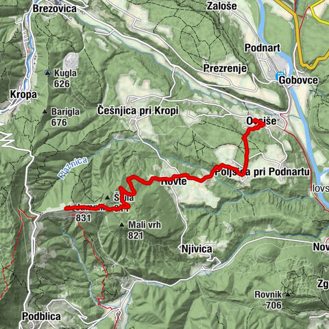 Poljšica pri Podnartu - Jamnik trail