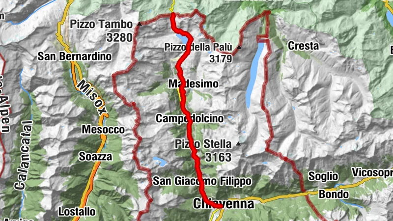 Spluga Pass from Chiavenna