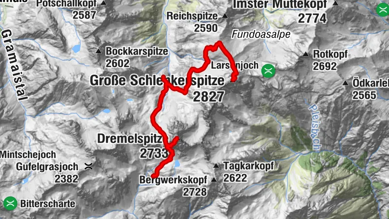 Hanauer Hütte - große schlenkerspitze - dremelspitze - steinseehütte (ENTWURF)