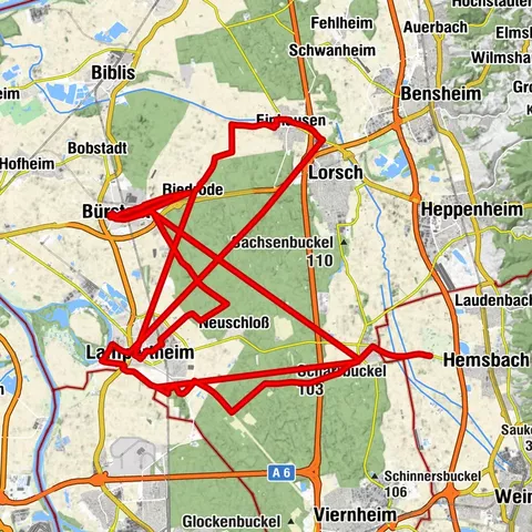 Der Bergstraßen Radweg - NATURNAH: die Rheinschleife