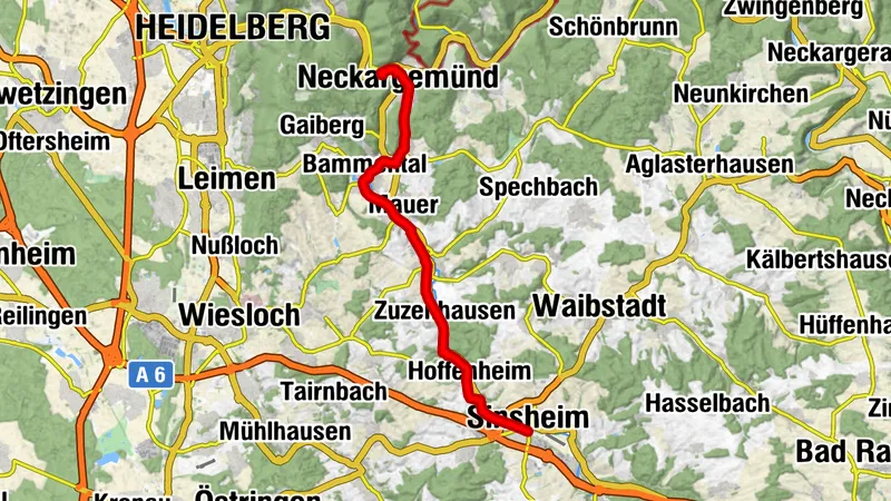 Elsenztal Radtour von Neckargemünd nach Sinsheim