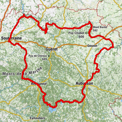 Creuse cycling route