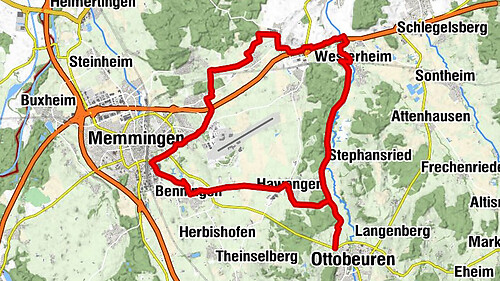 Through the Günztal to the Benninger Ried - northwest of Ottobeuren