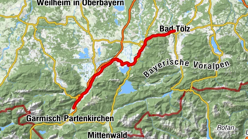 Radln Oberbayern Bad Tölz - Kochelsee - Farchant