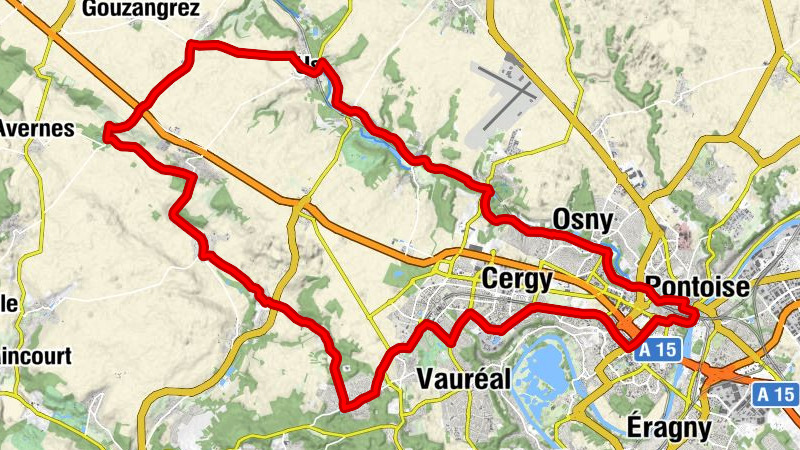 Circuit vélo : entre la Viosne et l'Aubette