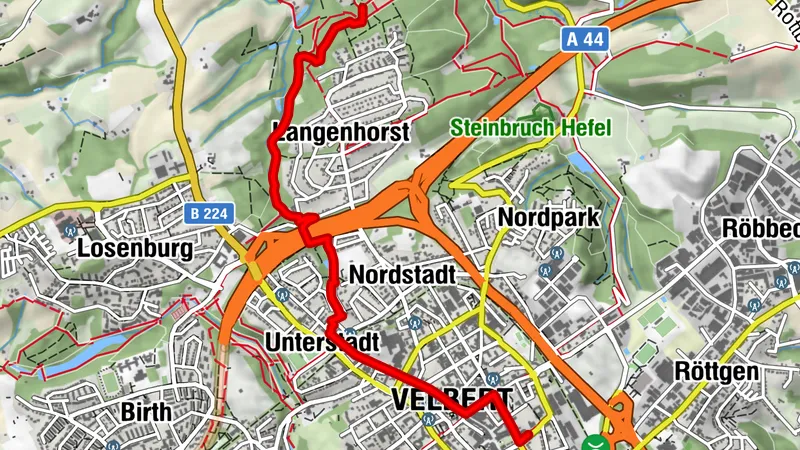Zuweg Velbert-Mitte Nord
