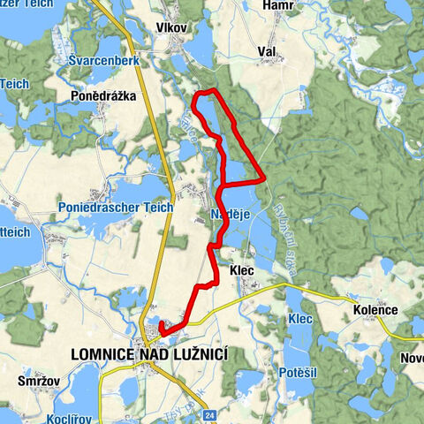 Lomnice nad Lužnicí - Vlkov a zpět