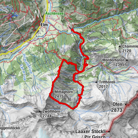 Von Tschinglen via Gandstock - Mittaghorn - Martinsmadhütte nach Elm Töniberg